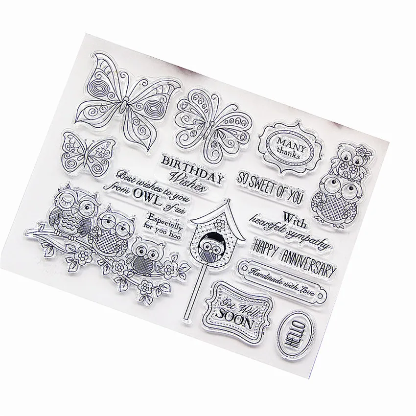14*18CM Hot sale owl Clear Stamps / Silicone Seals Roller Stamp for DIY scrapbooking photo album/Card Making | Дом и сад