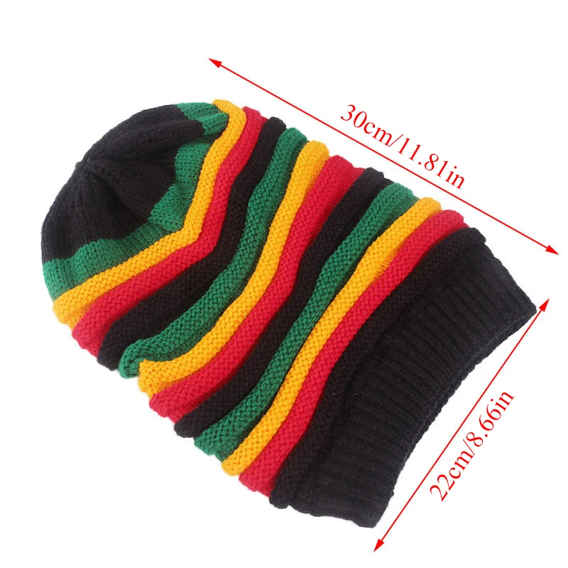 Зимняя женская шапка для девочек в радужную полоску вязаная Шапка бини маска