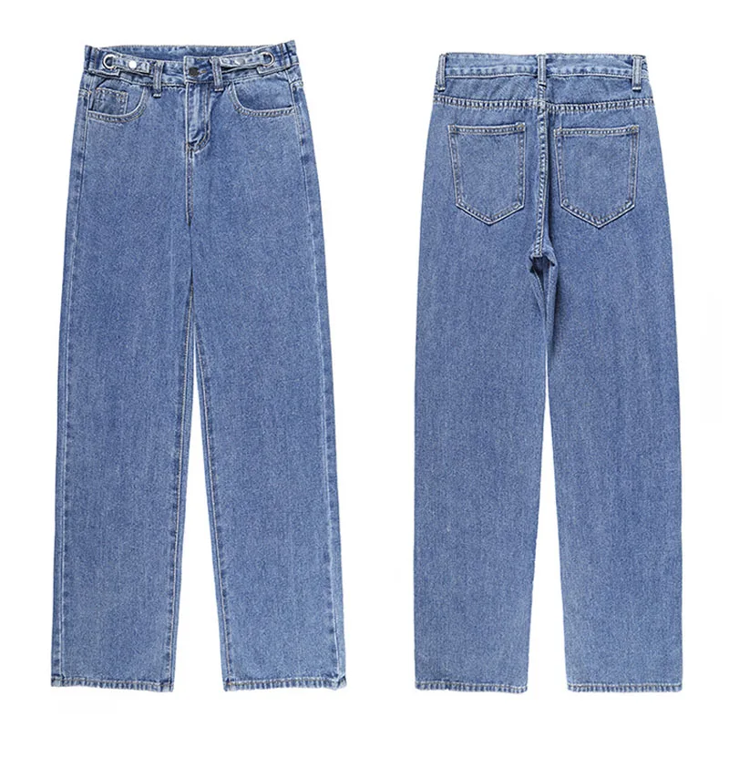 

Fashion Women's Jeans High Waist Wide Leg Denim Blue Streetwear Vintage Pants 2021 Fashion Harajuku Baggy Straight Mom Jeans