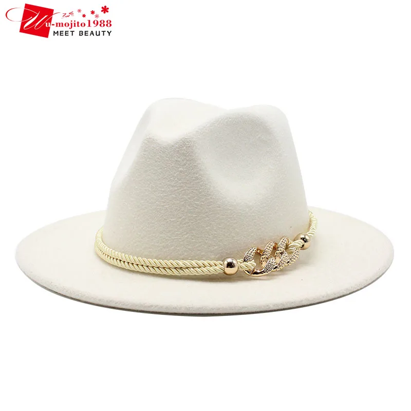 

Wide Brim Simple Church Derby Top Hat Panama Solid Felt Fedoras Hat for Men Women Artificial Wool Blend Jazz Cap Kangol Hat