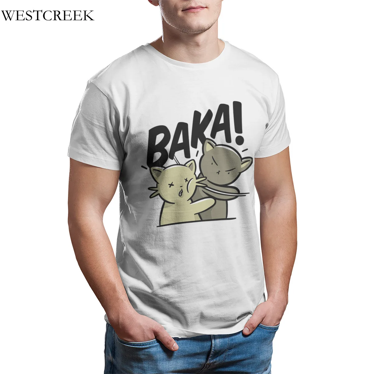 

Wholesale Men's T-Shirt Baka Cat Print Funny Groot Mens Clothes 35132