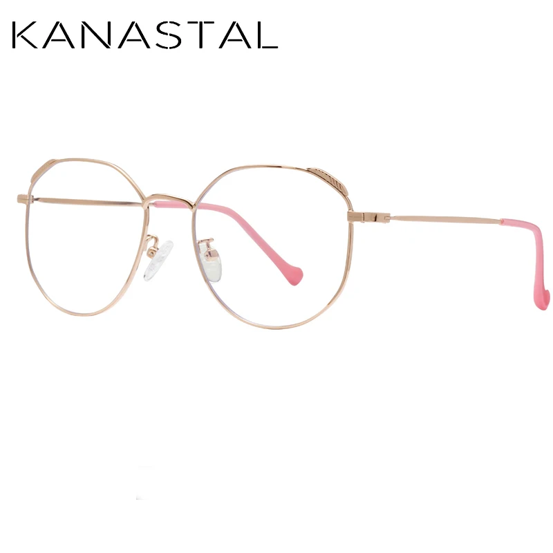 rose gold KANASTAL компьютерные очки против голубого излучения, анти-синий светильник, оптические очки для глаз, игровые очки, Анти-усталость 1906 - Цвет оправы: rose gold