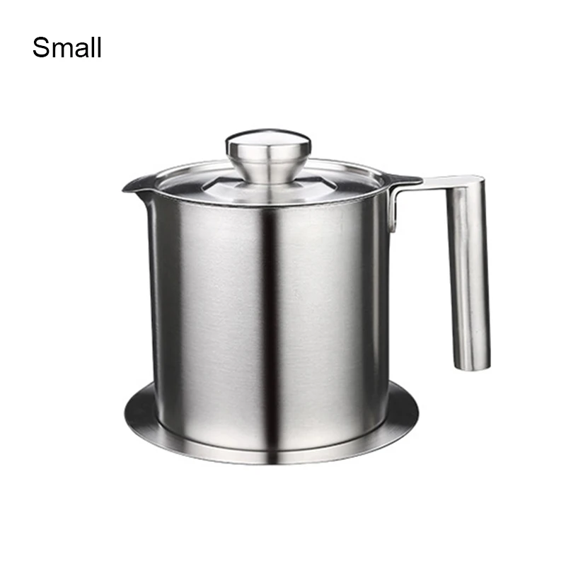 

Stainless Steel Kitchen Cooking Oil Filter Pot Soup Grease Strainer Separator Large Capacity JAN88