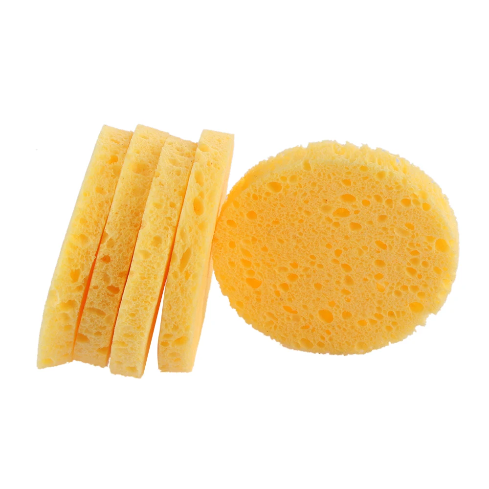 

new 10Pcs Soft Wood Pulp Sponge Cellulose Compress Cosmetic Puff Facial Washing Sponge Face Care Cleansing Makeup Remover Tools