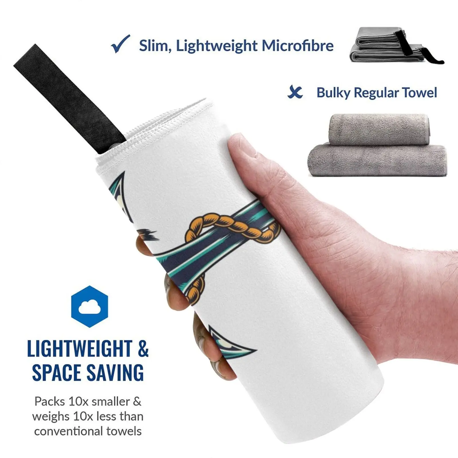 Быстросохнущее полотенце Ship Anchor для спортзала ванны портативная