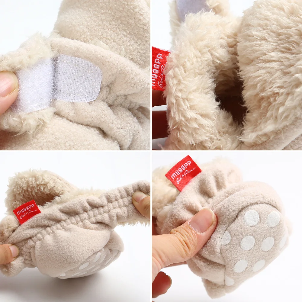 Winter Fleece Lining Baby Booties 0-1 Years Shoes Infant Toddler First Walkers Soft Sole Foot Socks |