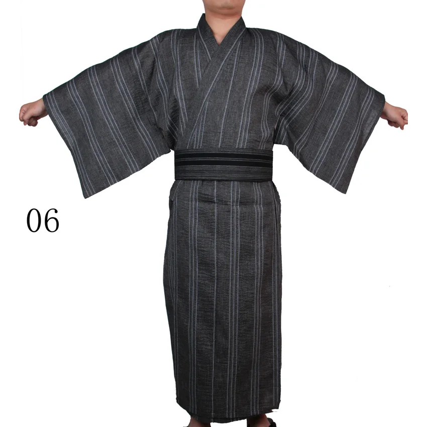 

Male Japanese Traditional Costumes Samurai Kimono Man Cotton Thin Loose Style Yukata Jinbei Haori Luxury Retro Cosplay Clothing