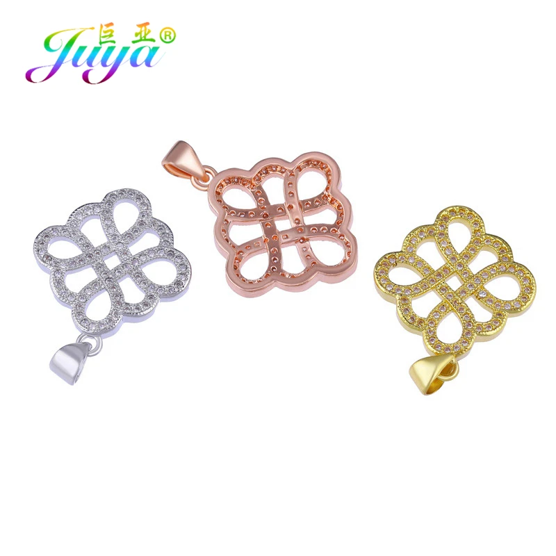 Ювелирные украшения Juya фурнитура с микрозакрепкой из циркона золото/розовое