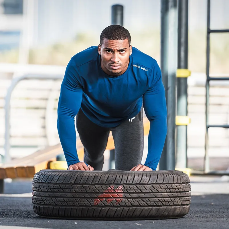 Модные новые мужские хлопковые рубашки с длинным рукавом для бодибилдинга