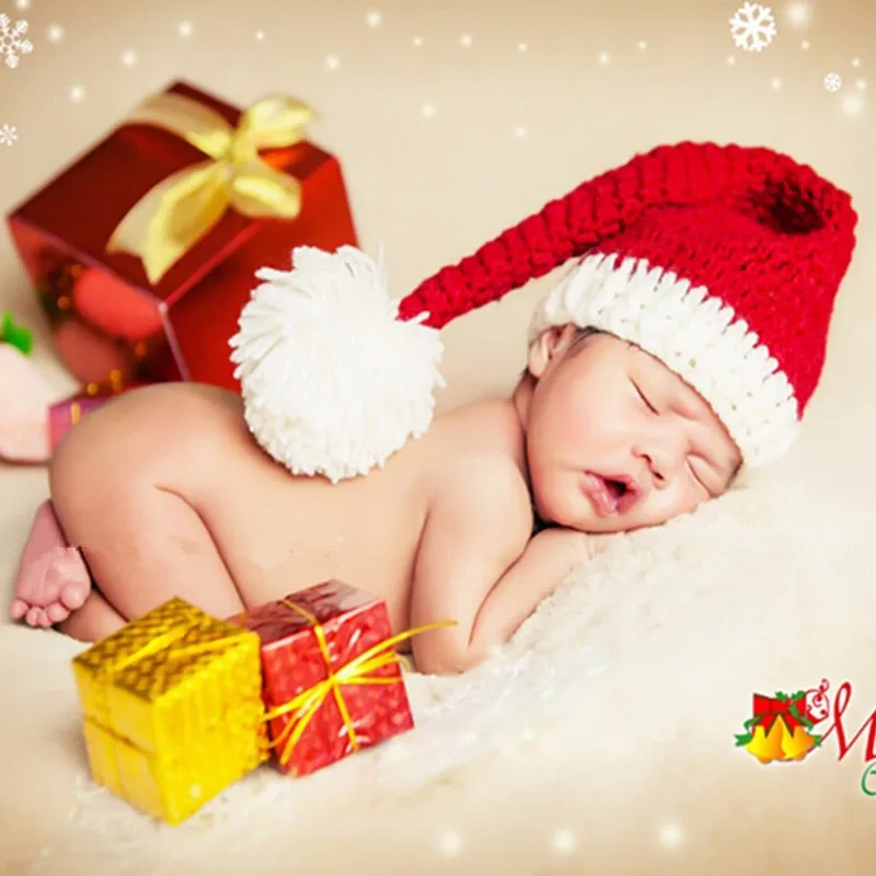 

Реквизит для фотографирования новорожденных реквизит для фотографирования детей ручная вязка шапка Праздничная Рождественская шапка зим...