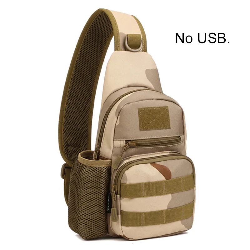 mul No USB Тактическая Сумка для мужчин, военный корпус облегченной модульной системы переноски снаряжения, открытый водонепроницаемый слинг рюкзак, Охота Спорт альпинизма сумки с USB - Цвет: mul No USB