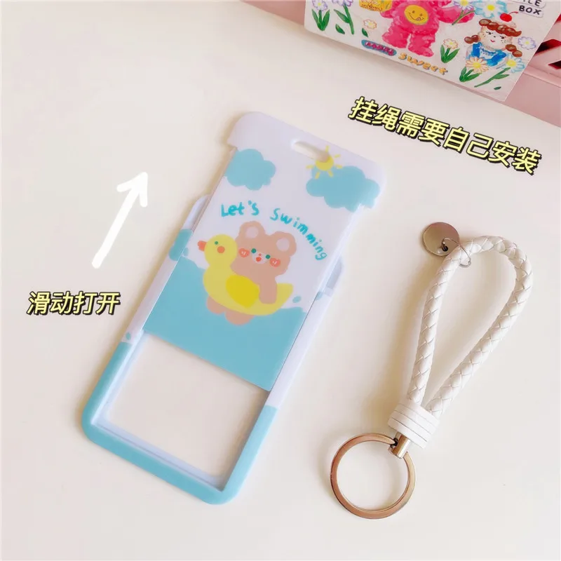 Kawaii симпатичный держатель для удостоверения личности чехол мультяшный Медведь