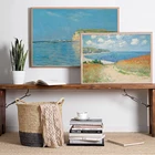 Цветной постер с морским пейзажем, картина маслом, Моне, морской пейзаж, закат, настенное искусство, печать на холсте, винтажные картины, украшение для гостиной