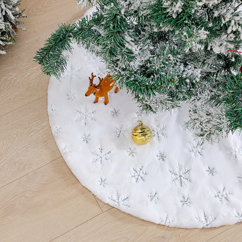 

Christmas Tree Decor Snowflake White Christmas Tree Skirt Fur Skirt For Xmas Decorations Xmas Christmas Decorations For Home