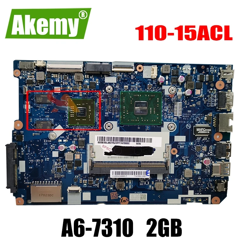 

НОВЫЙ CG521 NM-A841 для lenovo ideapad 110-15ACL материнская плата ноутбука CPU: A6-7310 DDR3 GPU: AMD-M430 2GB FRU 5B20L46297 5B20L46271