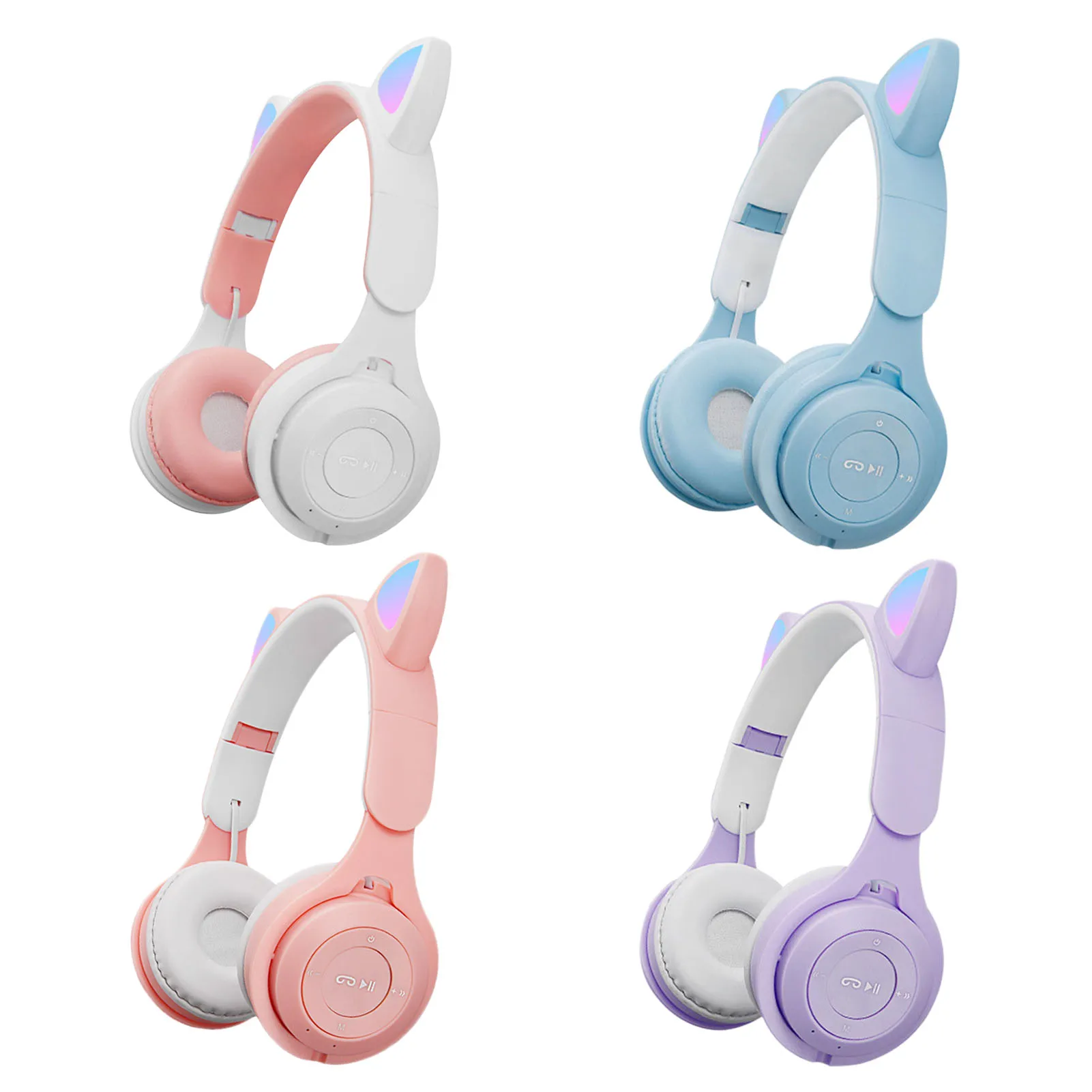 Симпатичные кошачьи ушки беспроводные наушники Bluetooth 5 0 игровая гарнитура