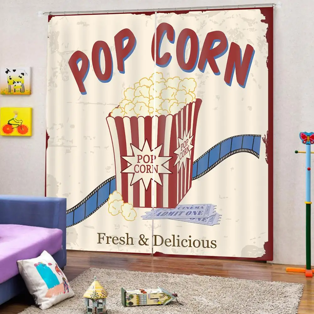 Душевая занавеска для кинотеатра свежая и вкусная поп-плёнка светонепроницаемая