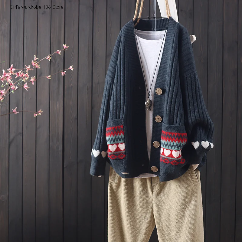 Весна и осень новые продукты свободный универсальный вязаный кардиган женский