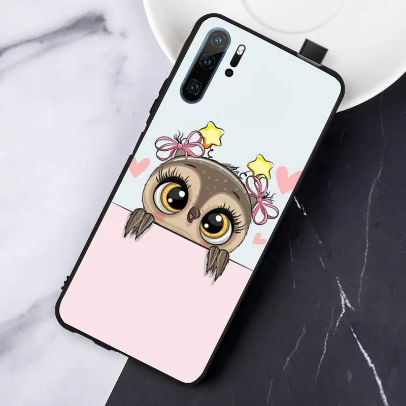 

Cute Owl Hearts Lover Phone Case For Huawei honor Mate P 10 20 30 40 Pro 10i 9 10 20 8 x Lite