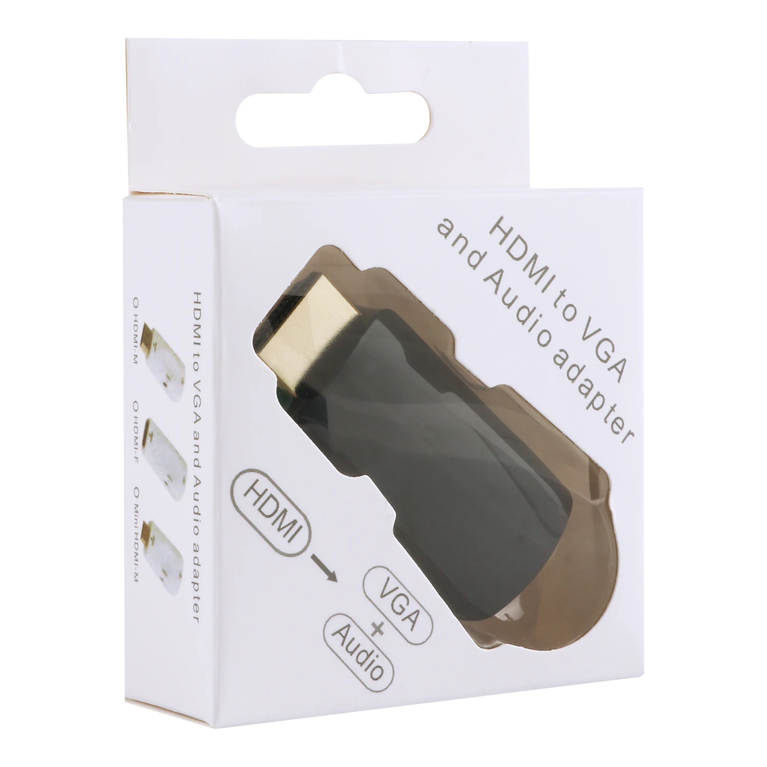 AMKLE HDMI в VGA Кабель-адаптер конвертер с аудио 3,5 мм Jack кабель HD 1080P для Xbox X360 PS3 PS4 ПК ноутбук ТВ коробка проектор - Цвет: Black