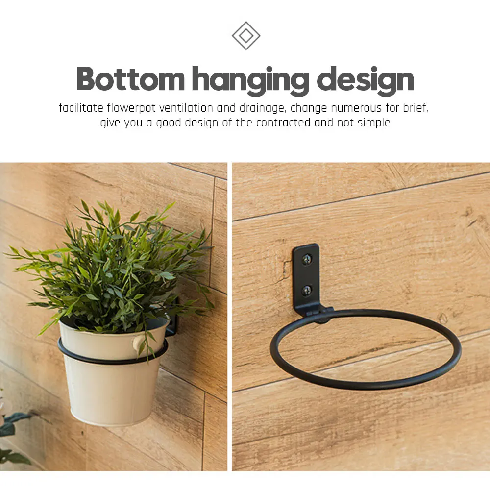3 pcs plant holder ring flower pot holder wall mounted metal planter shelf home decor hangers outdoor decorative 46 inch free global shipping