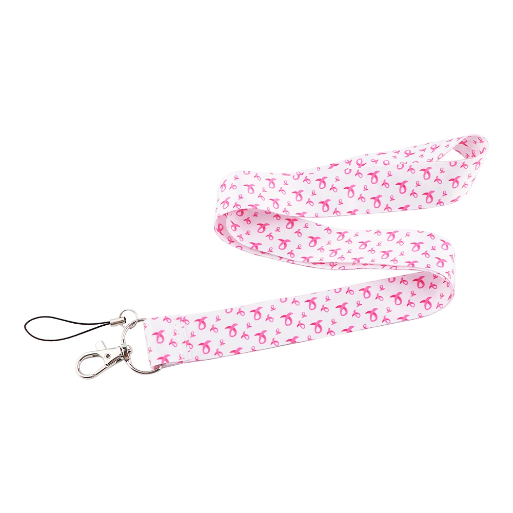 Брелок для ключей LB1284 аксессуар с розовой лентой от рака груди медицинский