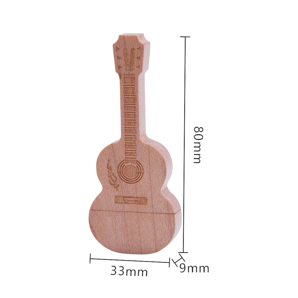 

Wooden guitar usb flash drive natural wood bamboo pendrive 64GB 32GB 16GB 4GB memory stick thumb drive (10 free custom logo)