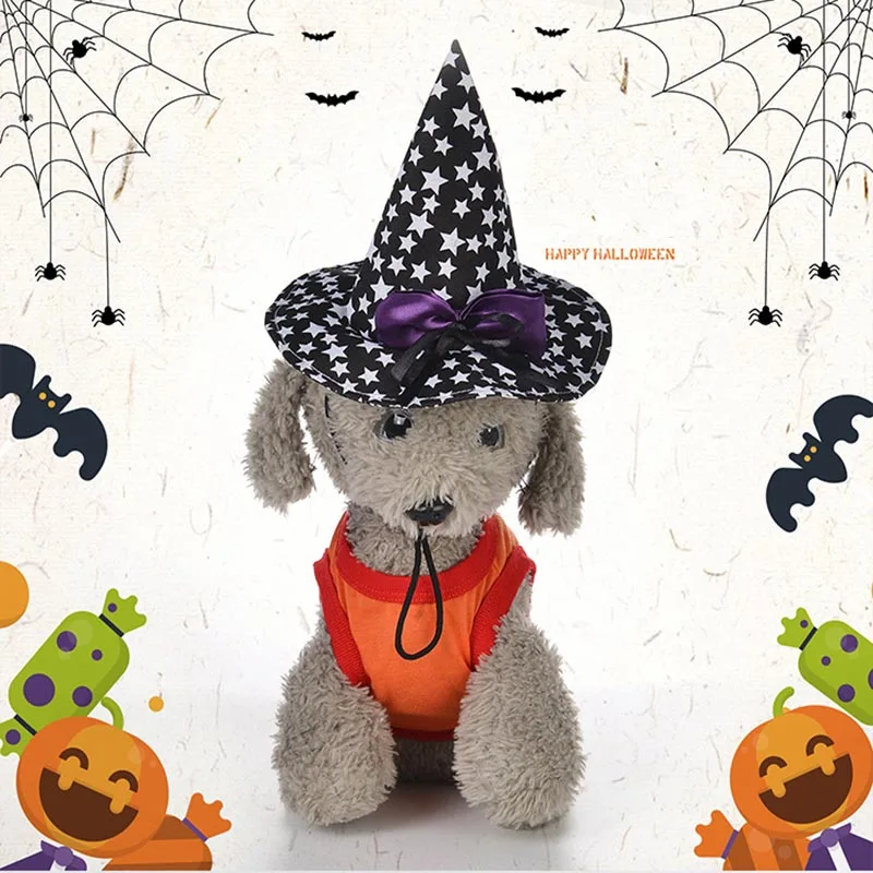 Рождество Хэллоуин кошка шапка для собак с бантом украшения косплей костюмы