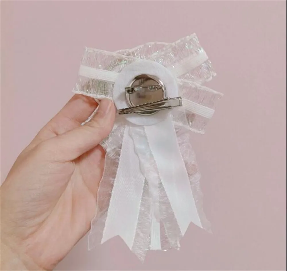 Милая Вышивка в форме сердца стиле &quotЛолита&quot значок брошь с бантом булавки