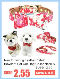 Кожаный тканевый ошейник для питомцев, поводок для кошек, цепочка с бантом, красная вишня, горячее тиснение для маленьких средних плюшевых собак