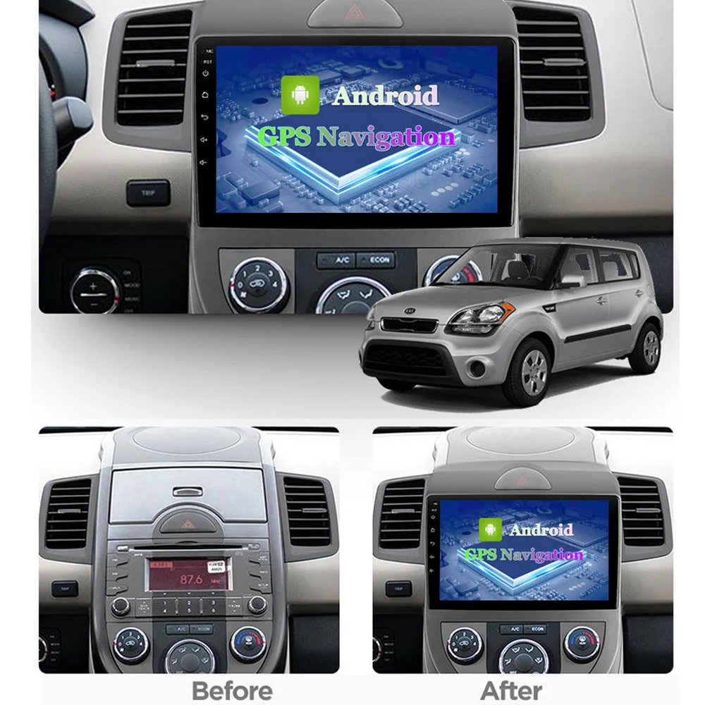 Для Kia Soul 2010 2013 9 дюймов Android 8 1 2 Din Автомобильный мультимедийный стерео плеер