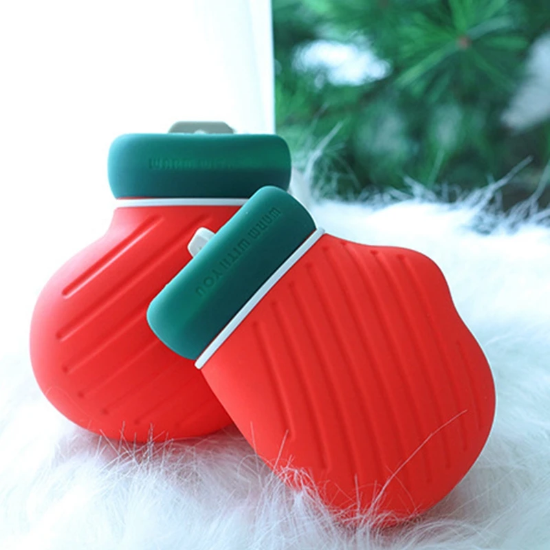 Силиконовая теплая сумка для горячей воды Рождественский термофон милая