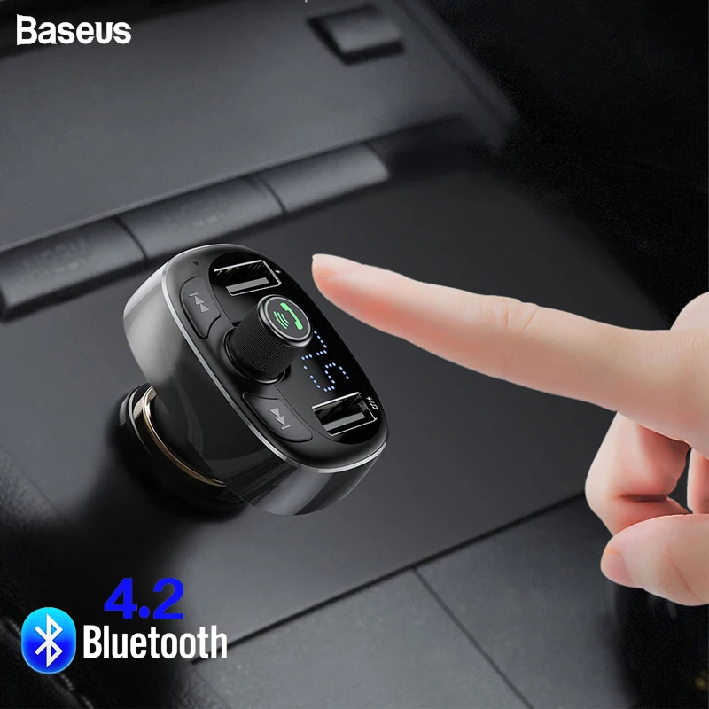 Baseus 3.4A Dual USB Автомобильное зарядное устройство Bluetooth Handsfree автомобильное зарядное устройство для телефона fm-передатчик модулятор fm-передатчик MP3 автомобильное зарядное устройство