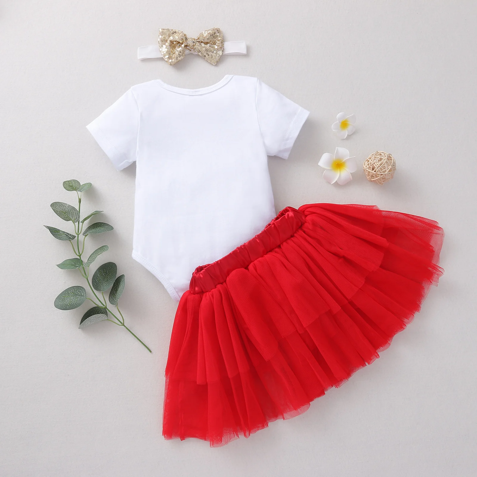 

Pudcoco 2020 Summer 0-24M Toddler Baby Girl 3Pcs Set MOMMY'S BESTIE Letter Print Short Sleeve Bodysuit+Red Mesh Skirt+Headband