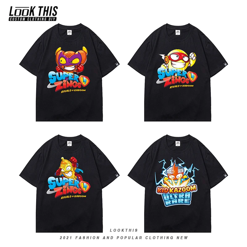 

Super Zings Mens Oversized T Shirt Superzings Cartoon Men's Hip Hop Short Sleeve Summer T Shirt Casual Mens Streetwear Tops Tee
