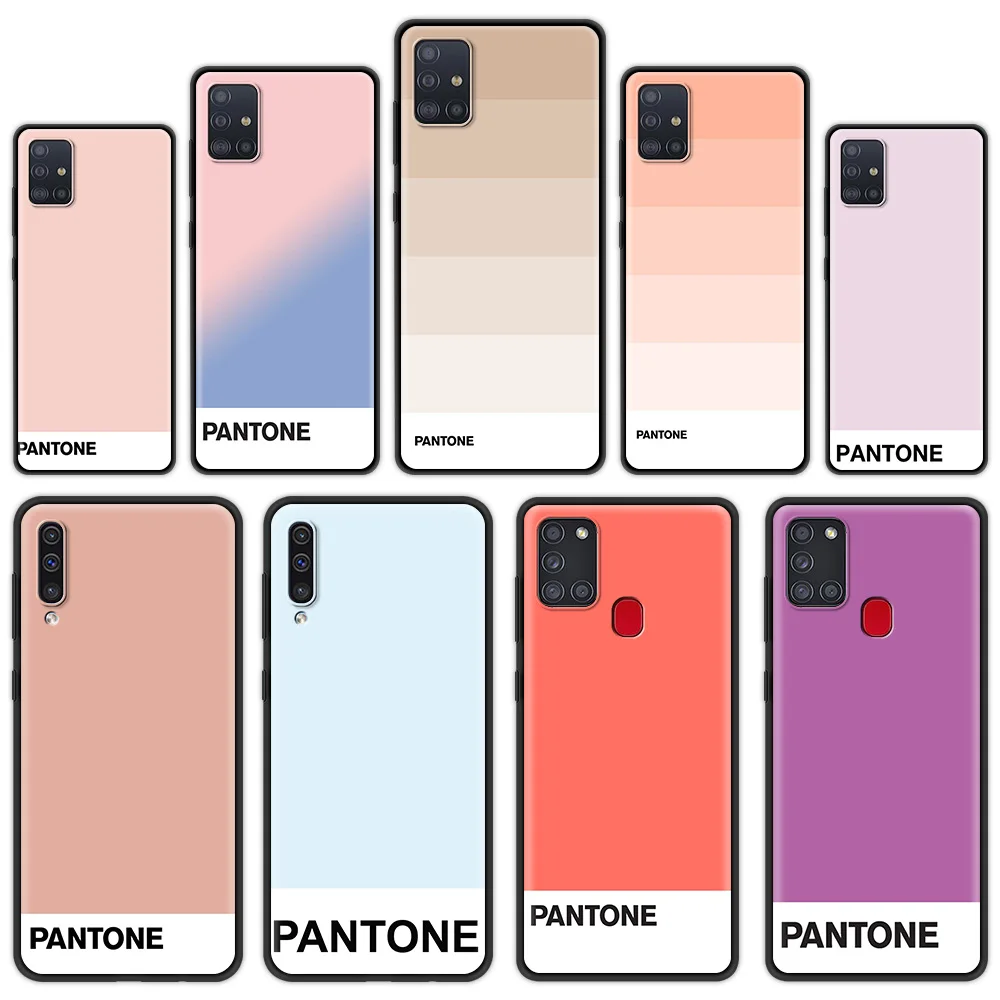 

Silicone Cover for Samsung Galaxy A32 A52 A72 4G A12 A21S A51 A71 5G A21 EU A31 A41 Luxury Phone Case Shell Pantone Color Card
