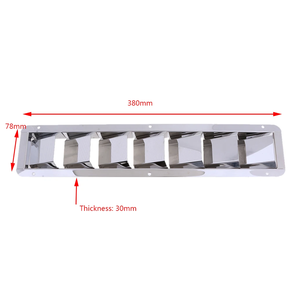 

7 Slots Louvered Vents, Boat Marine Hull Air Vent Grill Replacement Part for RV Caravan - Stainless Steel (Silver)