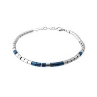 runda mens beaded bracelet blue 183cm316l stainless steel jewelry handmade fashion hot sale