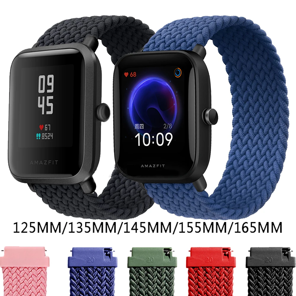 Ремешок в нейлоновой оплетке для смарт-часов Xiaomi Huami Amazfit Bip U/Bip S Соло-браслет GTS