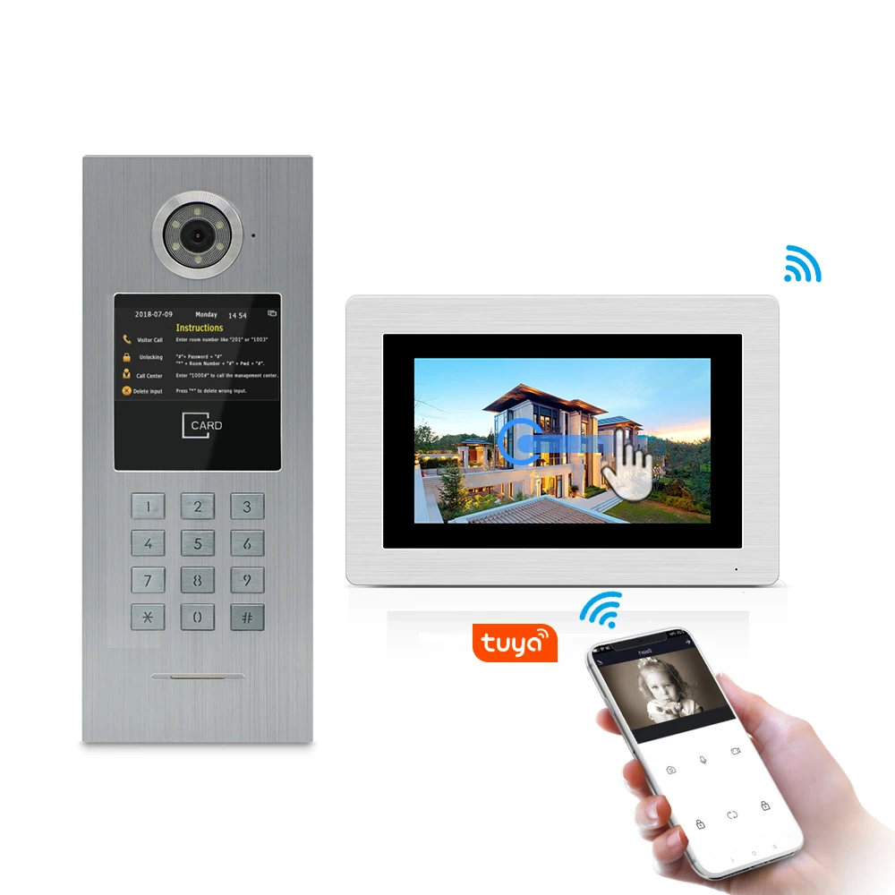 Видеодомофон Jeatone Tuya smart 7-дюймовый IP-монитор Wi-Fi дверной звонок для большого