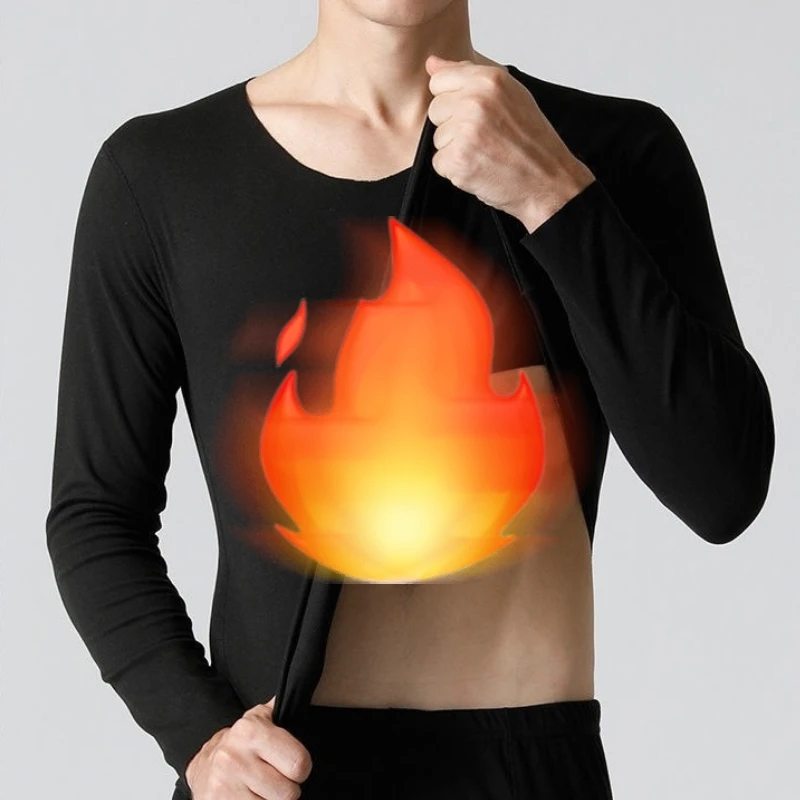 2022 Fashion Men Winter Thermal Underwear Long Johns O-Neck Set Warm Solid Beauty Comfortable Casual Dralon Suit BigSize M-5XL