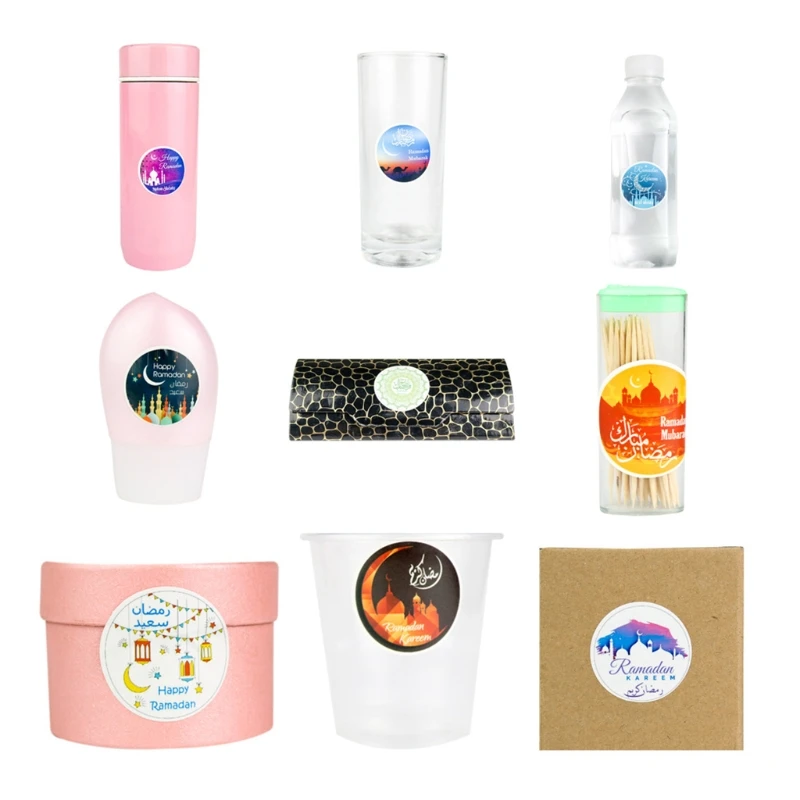 

100pcs Ramadan EID Mubarak Decorations Paper Sticker Gift Seal Label Stickers Islamic Muslim Eid Al-fitr Supplies 28GF