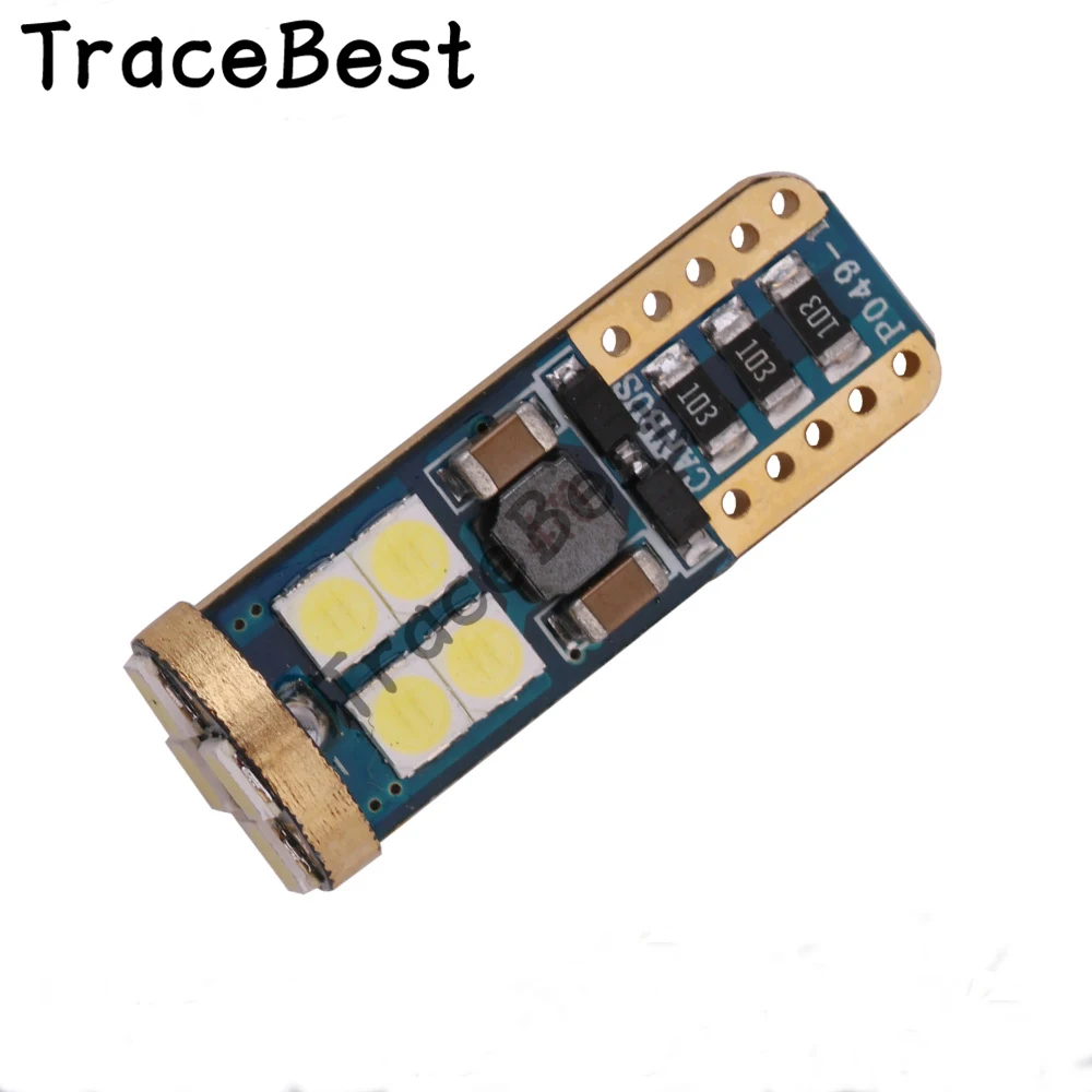 TraceBest 2 шт. T10 светодиодный W5W лампы 3030 12SMD t10 Canbus Error free 12V 3 W супер яркий 194 Для