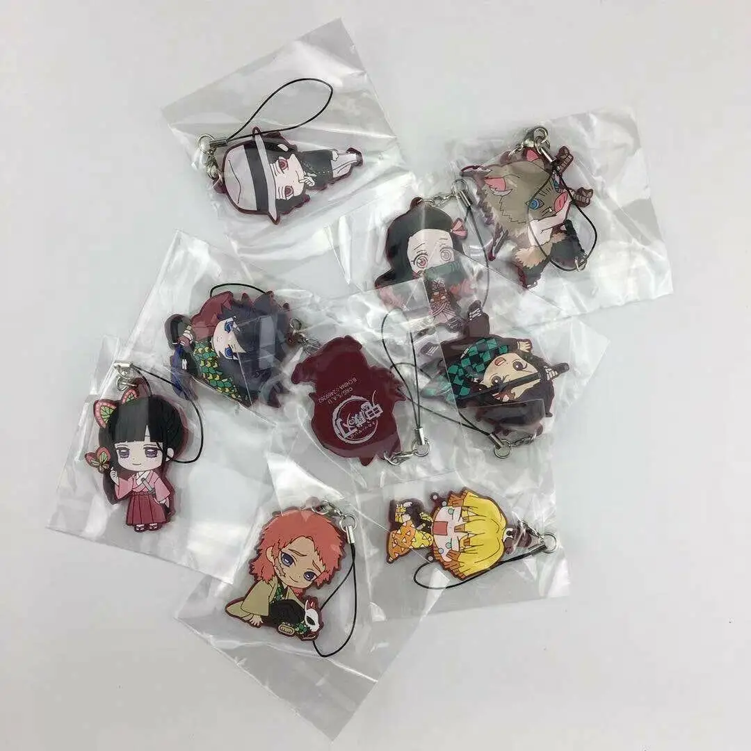 Аниме демон убийца Kimetsu no Yaiba резиновый брелок для ключей гоночные ремни Косплей