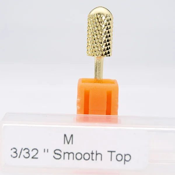 Smooth M Профессиональный твердосплавный сверло для ногтей Easy Nail 3/32 дюйма, 3 размера, купольное круглое сверло, электрическая пилочка для ногтей, Золотое сверло - Цвет: Smooth M