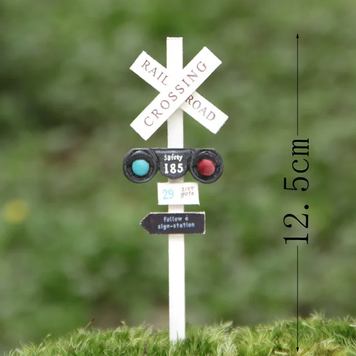 Животного щенка трафика светильник дорожный знак фигурки стол аксессуар мох