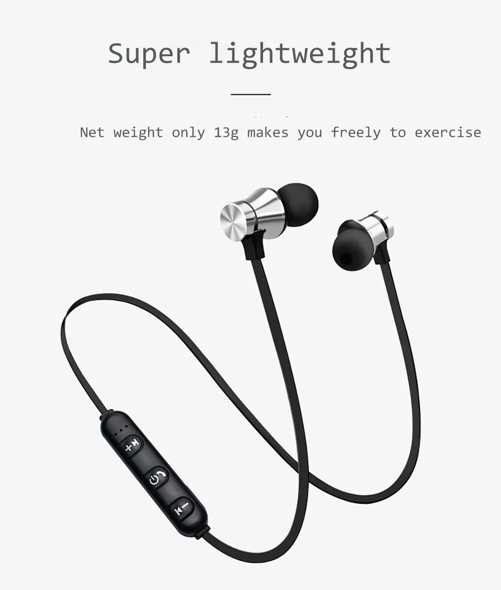 Магнитный дизайн шейным Bluetooth наушники беспроводные наушники стерео наушники шумоподавление Гарнитура микрофон с зарядным кабелем