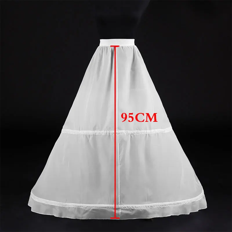 Women White 2 Hoops A-line Wedding Petticoat Accessories Bridal Crinolines Vestidos De Novia Underskirt Bustle Petticoats