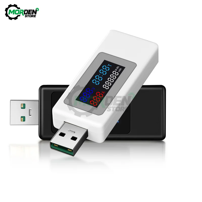 

DC 4-30V USB Current Voltage Meter Voltmeter Ammeter Timing Timer Power Capacity Tester Battery Tester LCD Color Display 0-6.5A