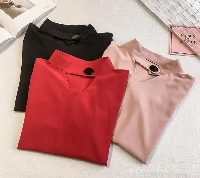 

M-4xl Hollow Out V-neck Chiffon Blouse Women Shirt 2020 Spring And Autumn Fashion Long Sleeve Blusas Mujer De Moda Casual Tops